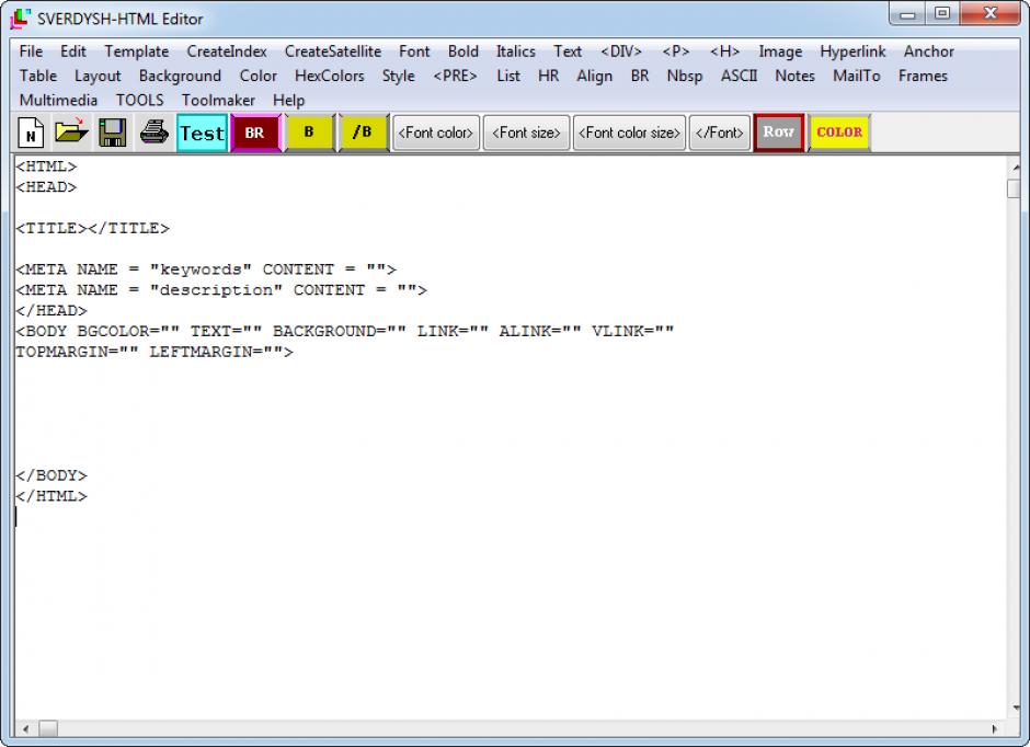 screenshot of program