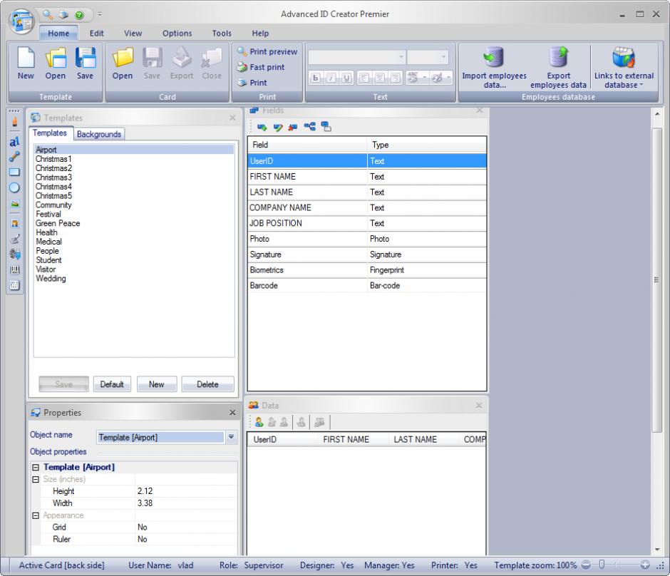 screenshot of program