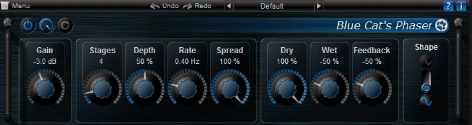 Blue Cat Phaser VST main screen