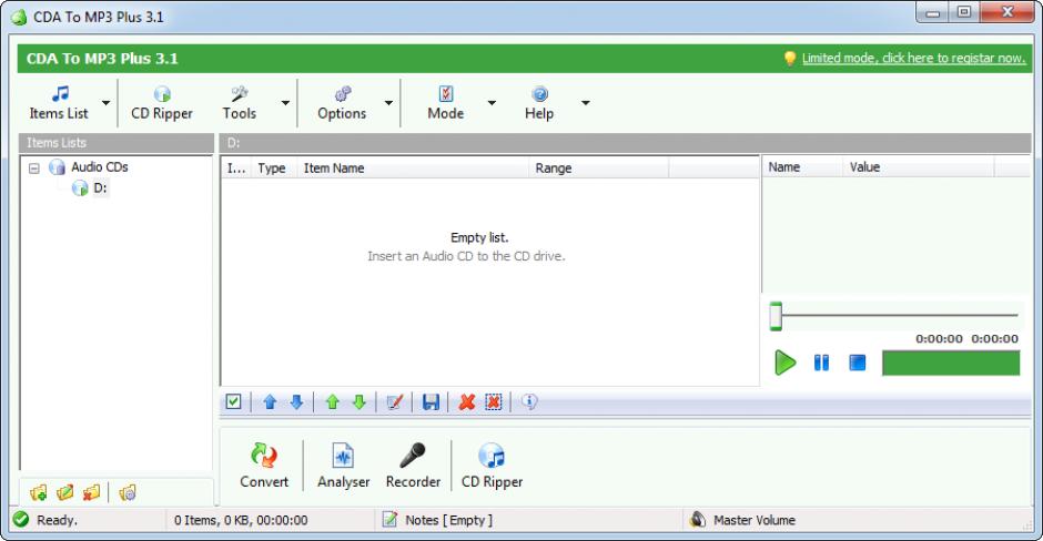 screenshot of program