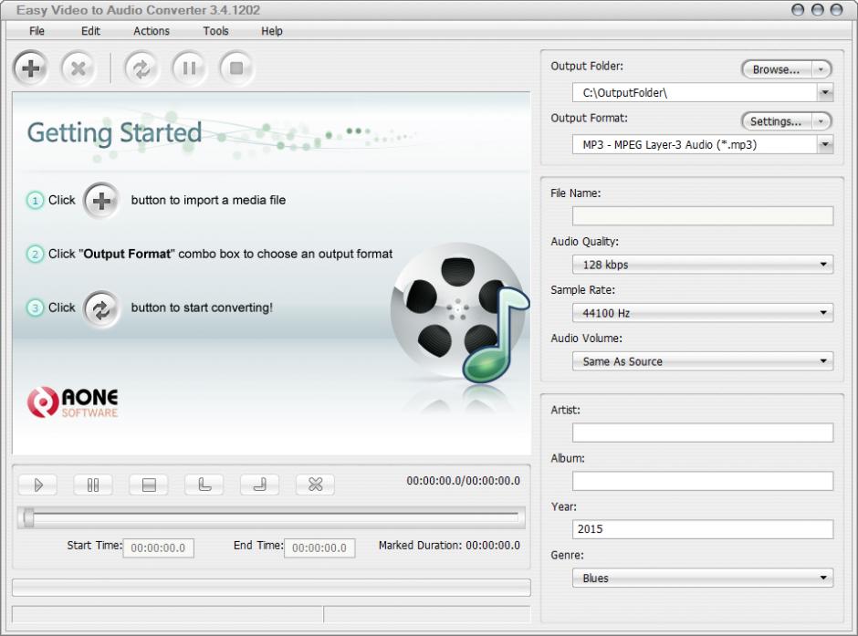 Easy Video to Audio Converter main screen