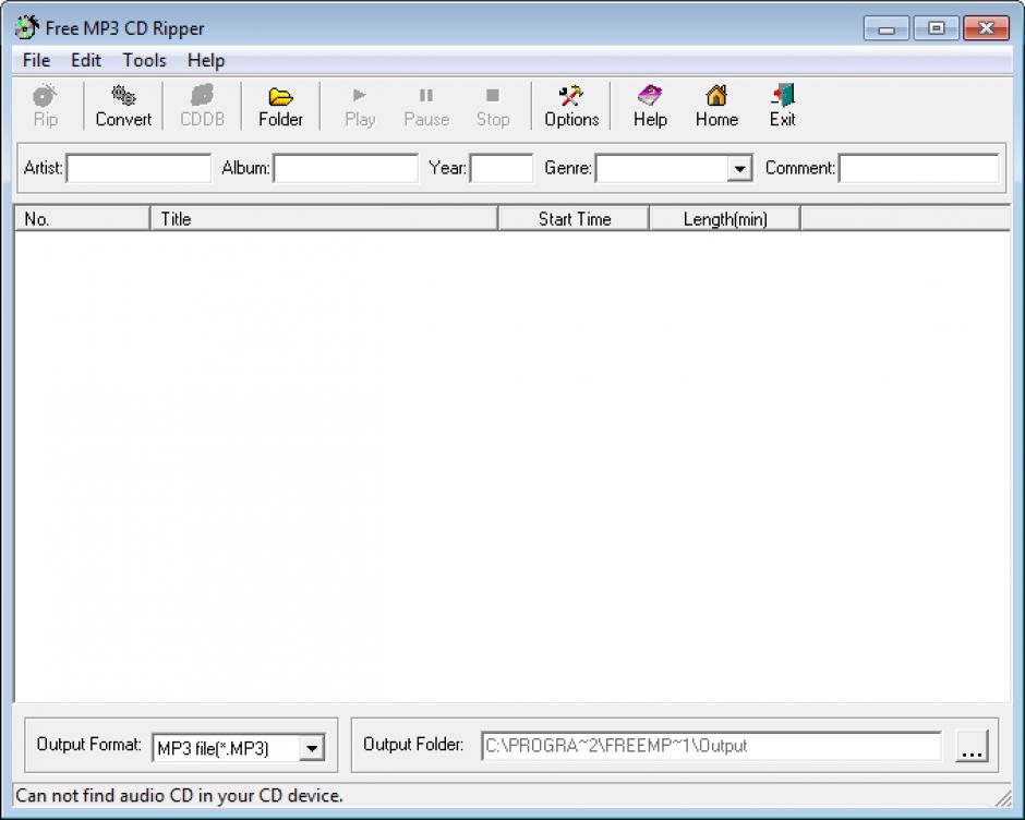 screenshot of program