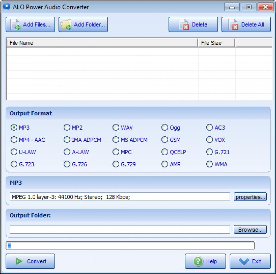 screenshot of program