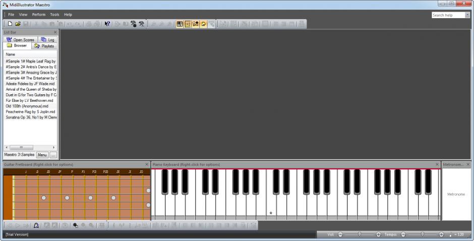 MidiIllustrator Maestro main screen