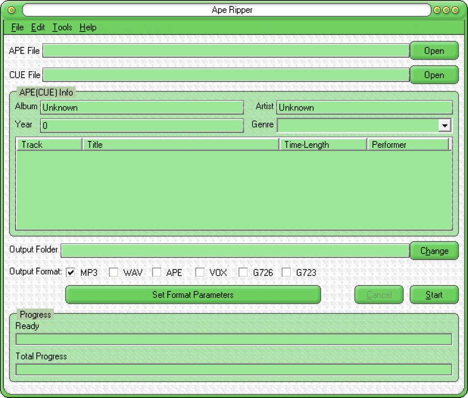 screenshot of program