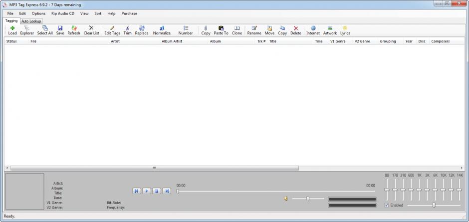 MP3 Tag Express main screen