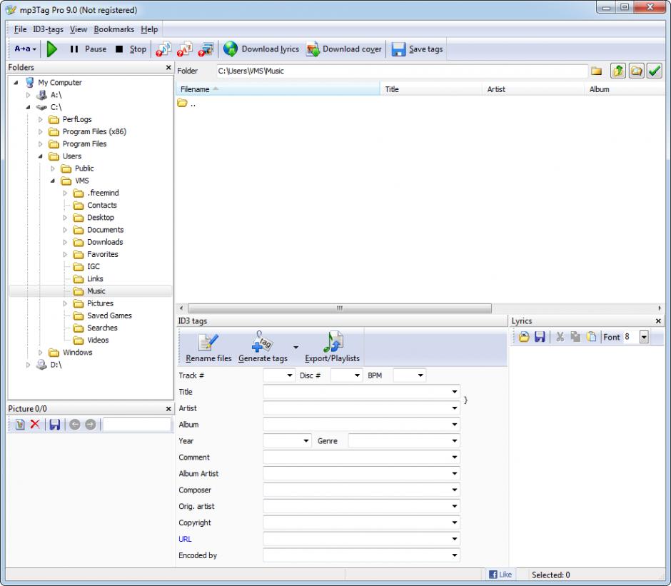 screenshot of program