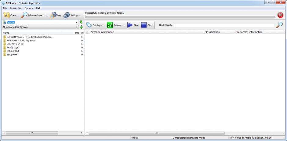 MP4 Video & Audio Tag Editor main screen