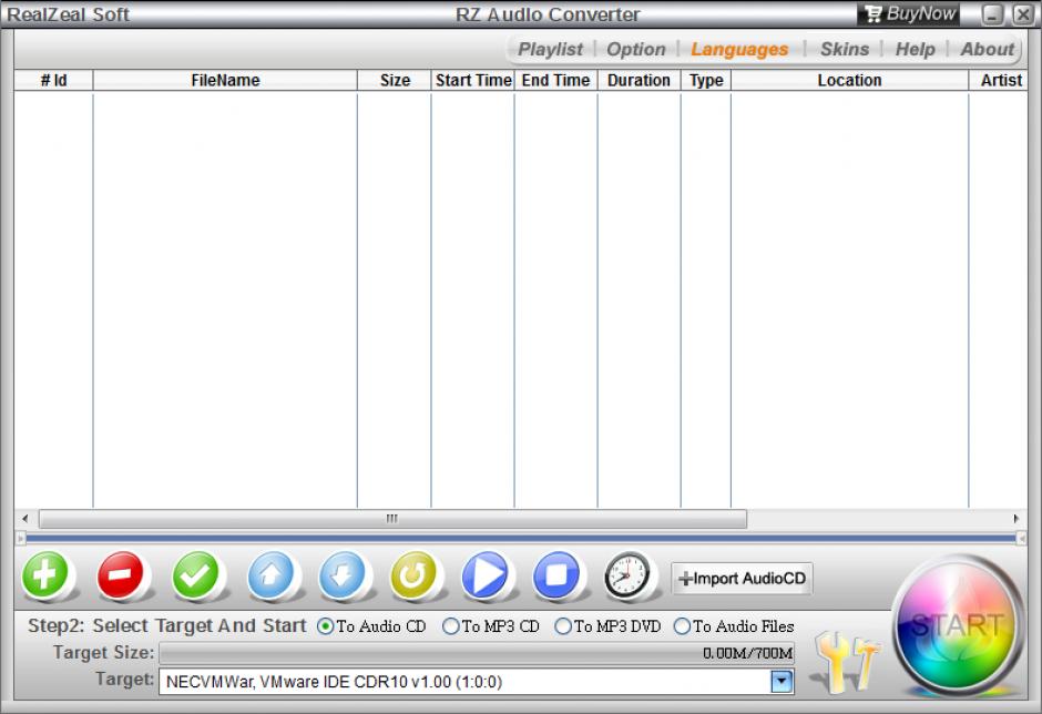 RZ Audio Converter main screen