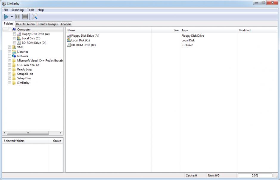 Similarity main screen