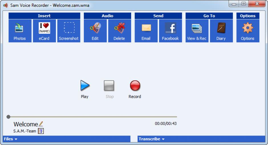 Speak-A-Message main screen