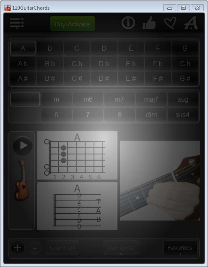 120 Guitar Chords main screen