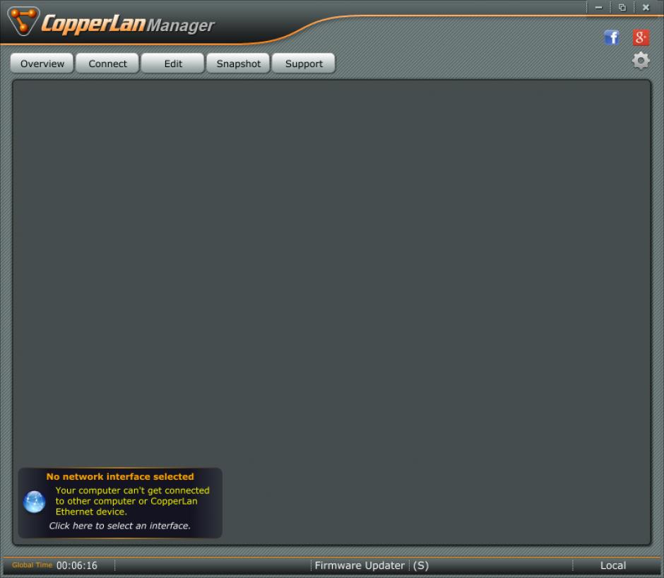 CopperLan Manager main screen