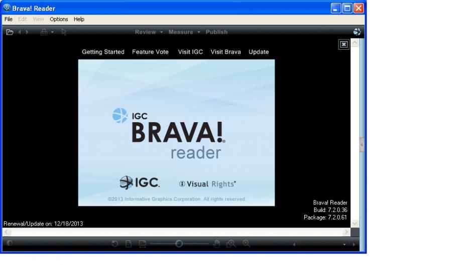 Brava! Reader main screen