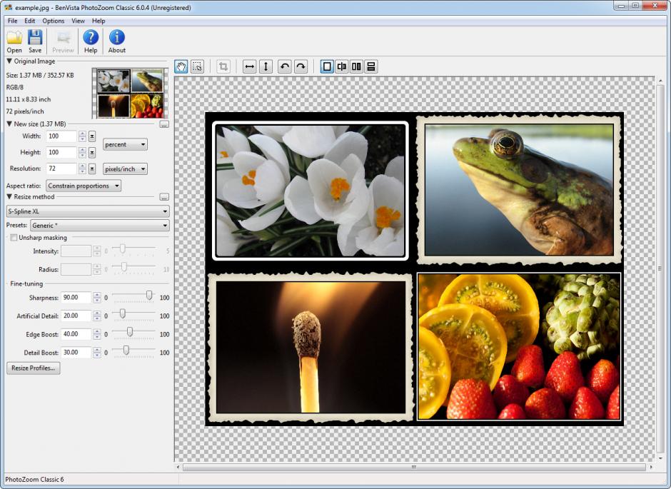 PhotoZoom Classic main screen