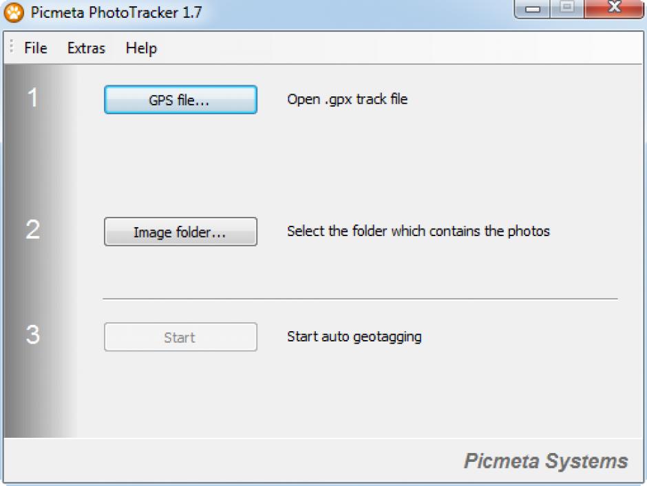 Picmeta PhotoTracker main screen