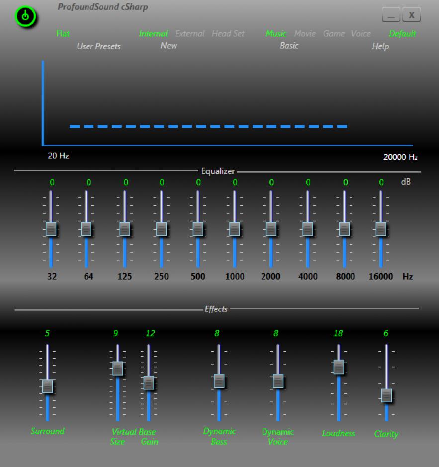 ProfoundSound Audio main screen