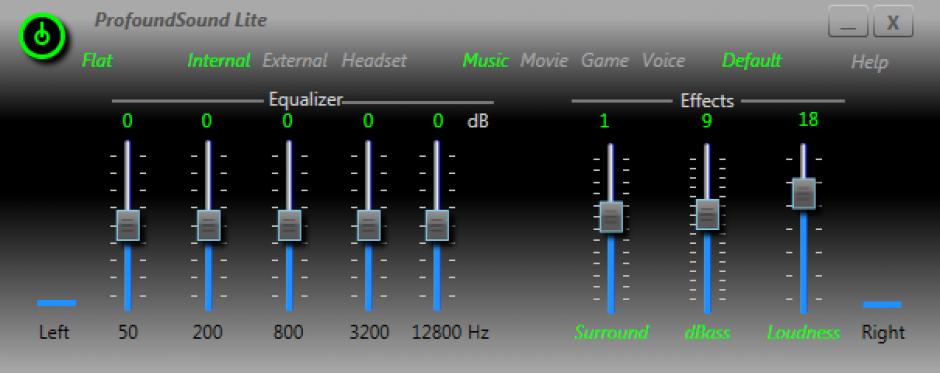 ProfoundSound Audio Lite main screen