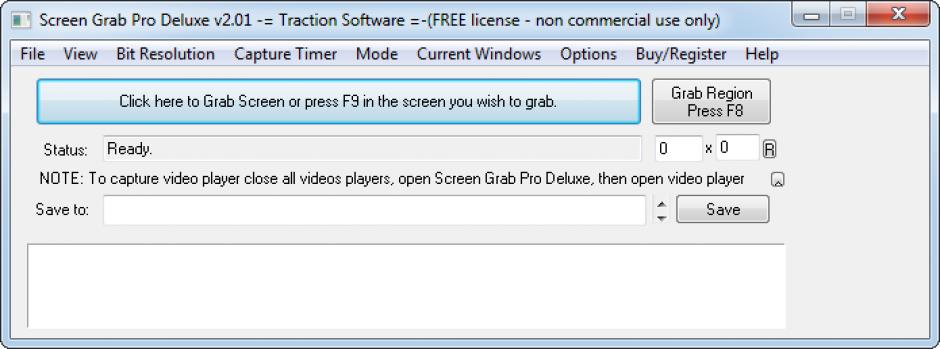 Screen Grab Pro Deluxe main screen