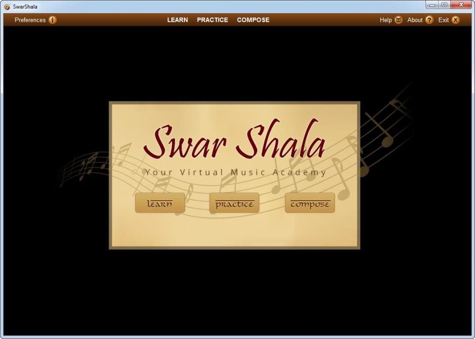 SwarShala Demo main screen