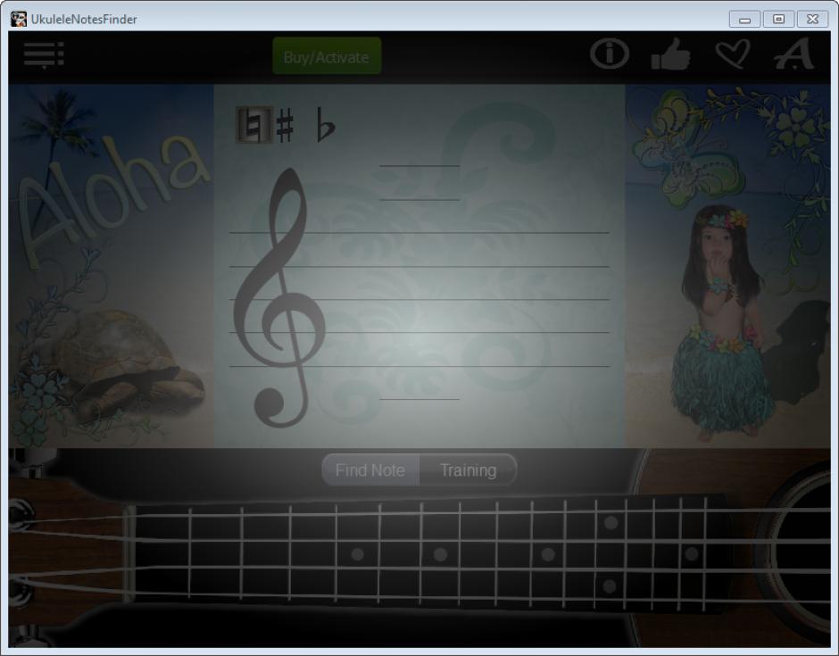 Ukulele Notes Finder main screen