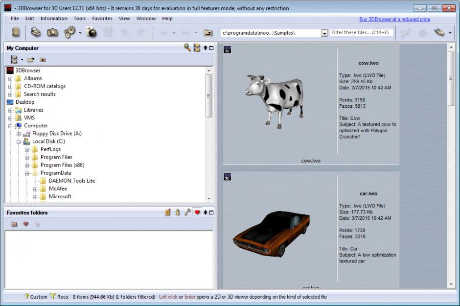 screenshot of program