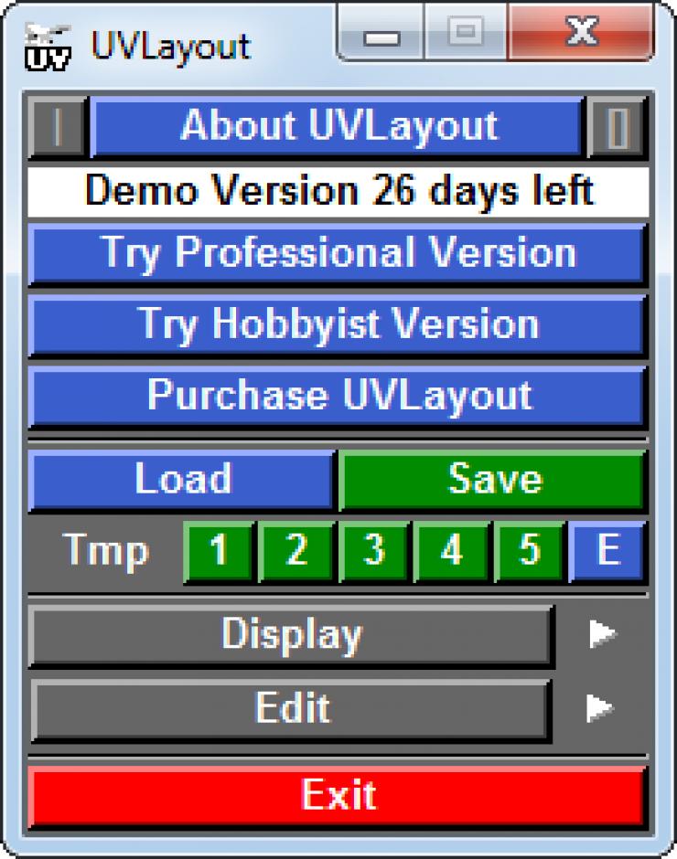 headus UVLayout main screen