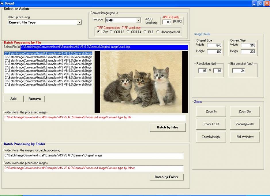 screenshot of program