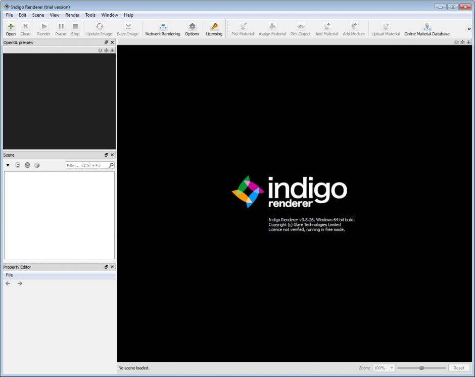 Indigo Renderer main screen