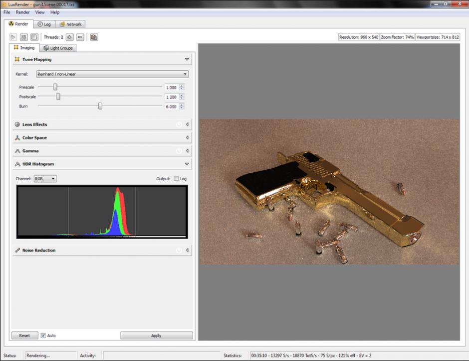 LuxRender main screen