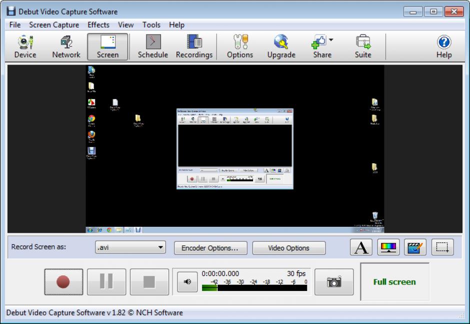 screenshot of program