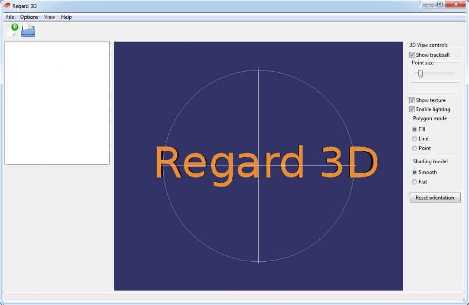 Regard3D main screen