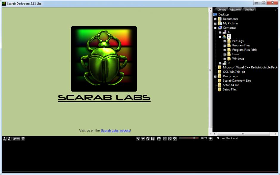 Scarab Darkroom Lite main screen