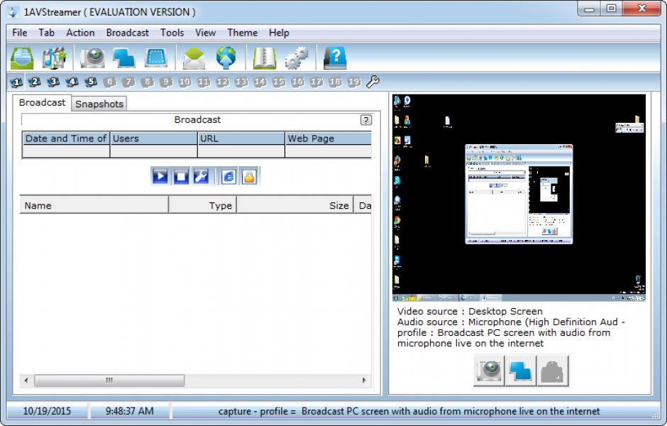 screenshot of program