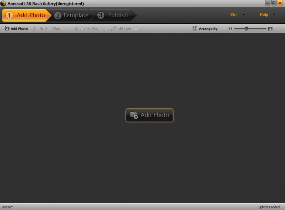 Aneesoft 3D Flash Gallery main screen