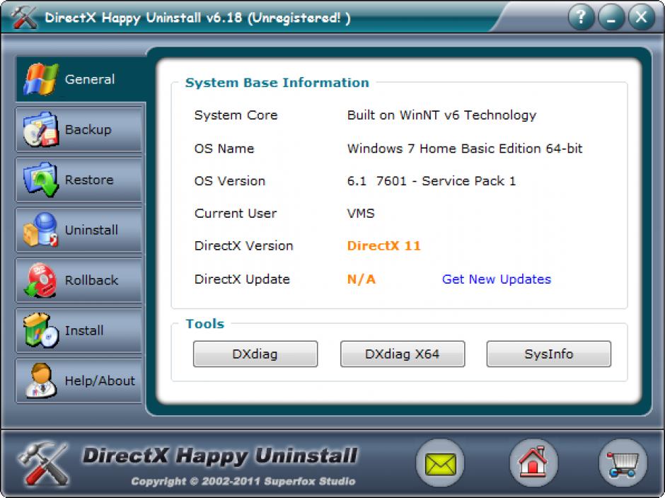 deïnstalleren van directx 9 op Windows 7
