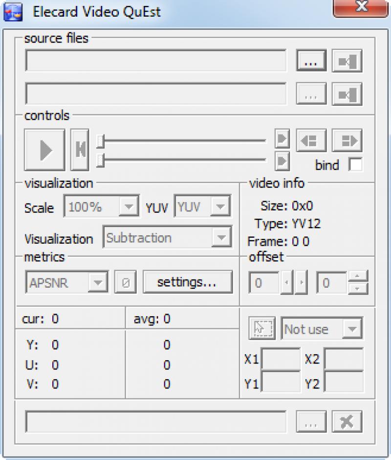 Elecard Video Quality Estimator main screen