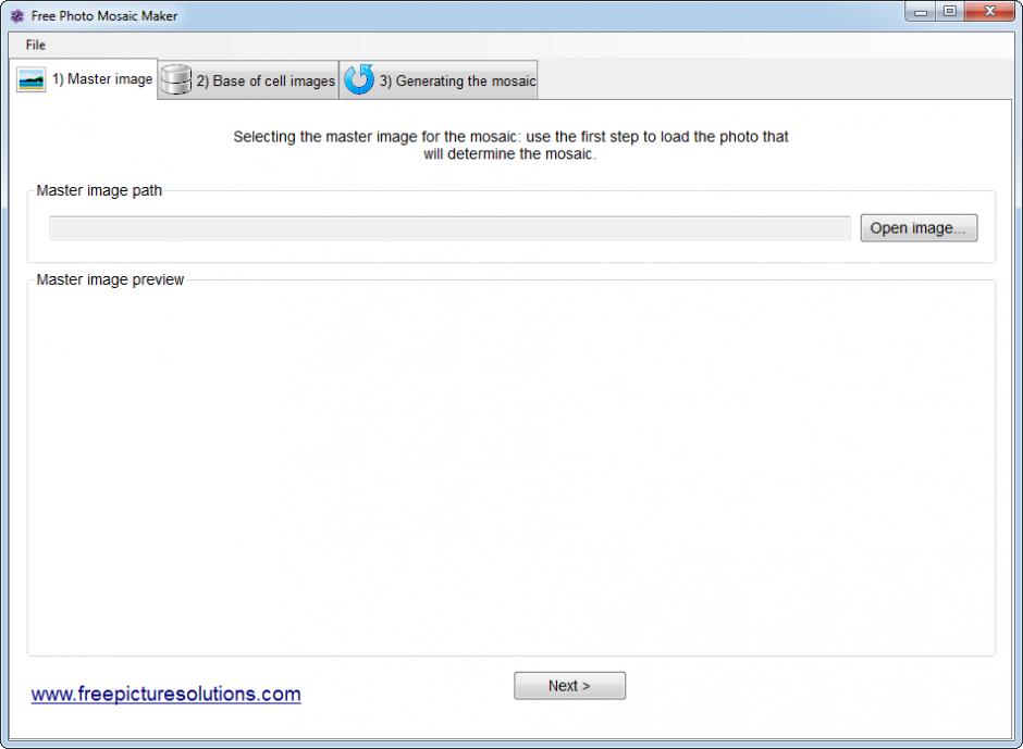 Free Photo Mosaic Maker main screen