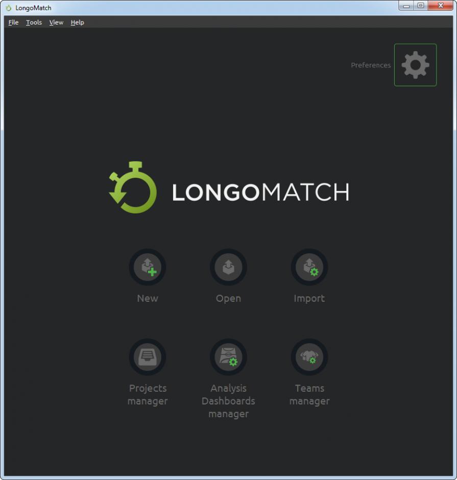 Longomatch main screen