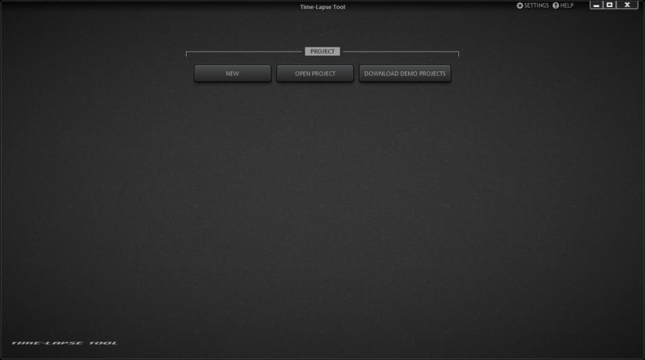Time-Lapse Tool main screen