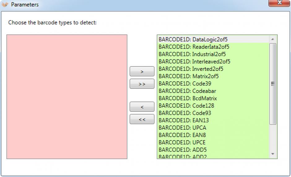 Virtual Barcode Reader main screen