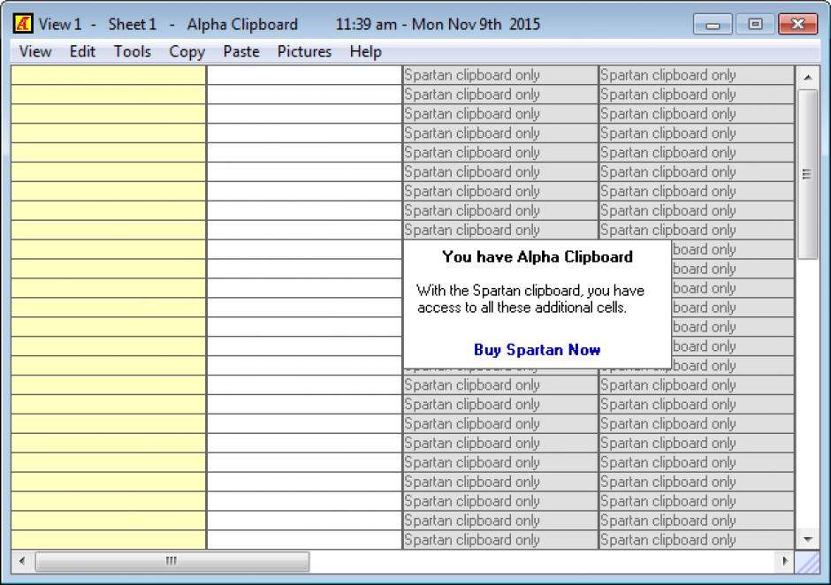 screenshot of program