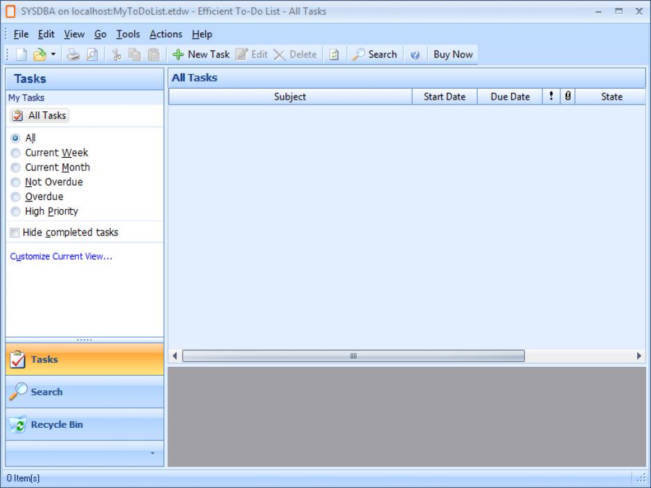 screenshot of program