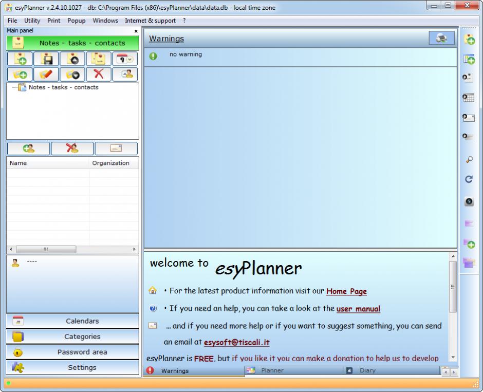 screenshot of program