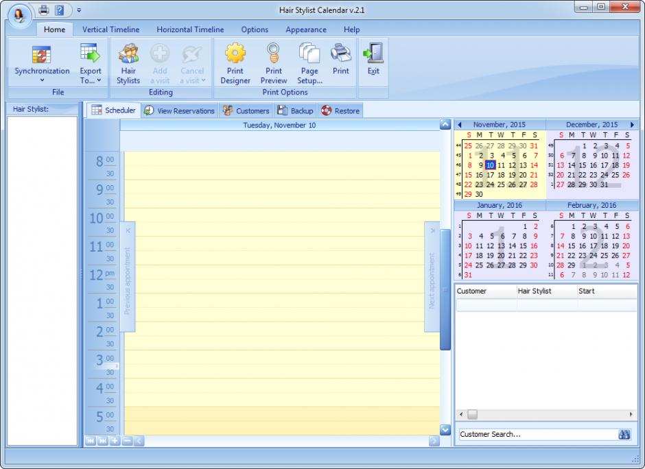 screenshot of program