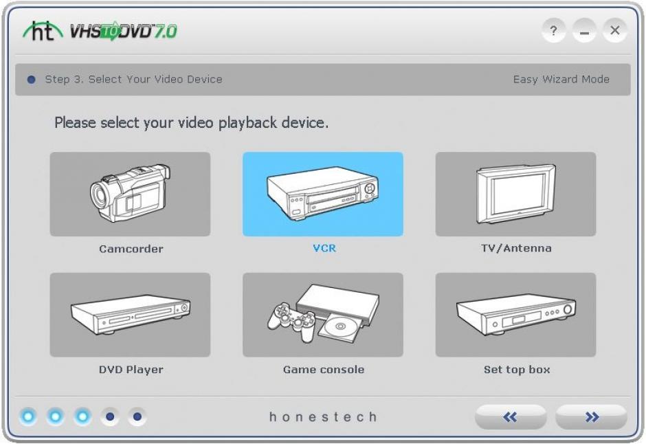 honestech VHS to DVD main screen