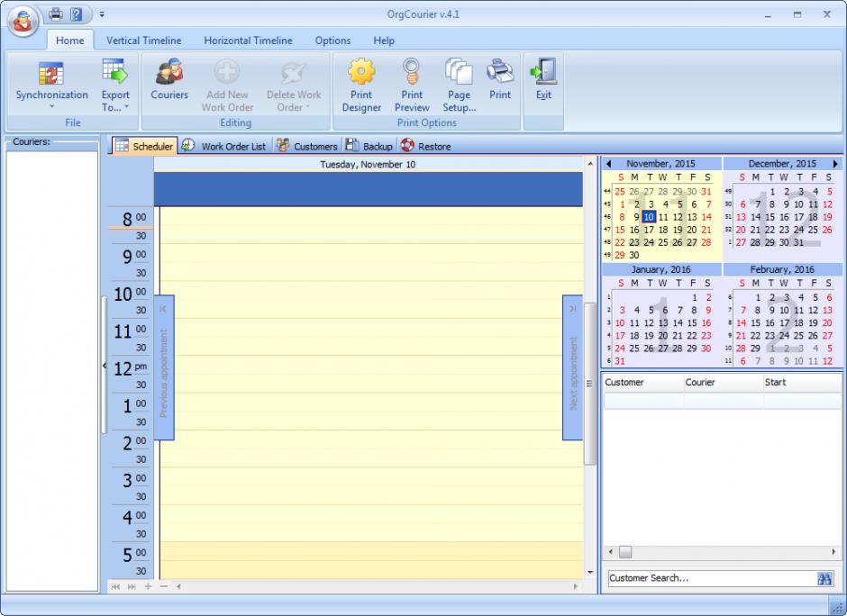 screenshot of program