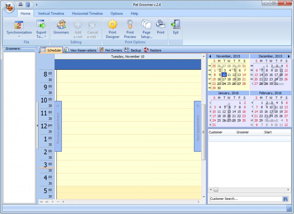 screenshot of program