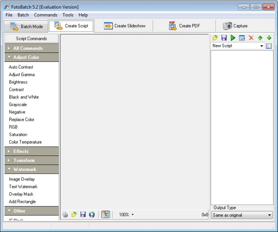 screenshot of program