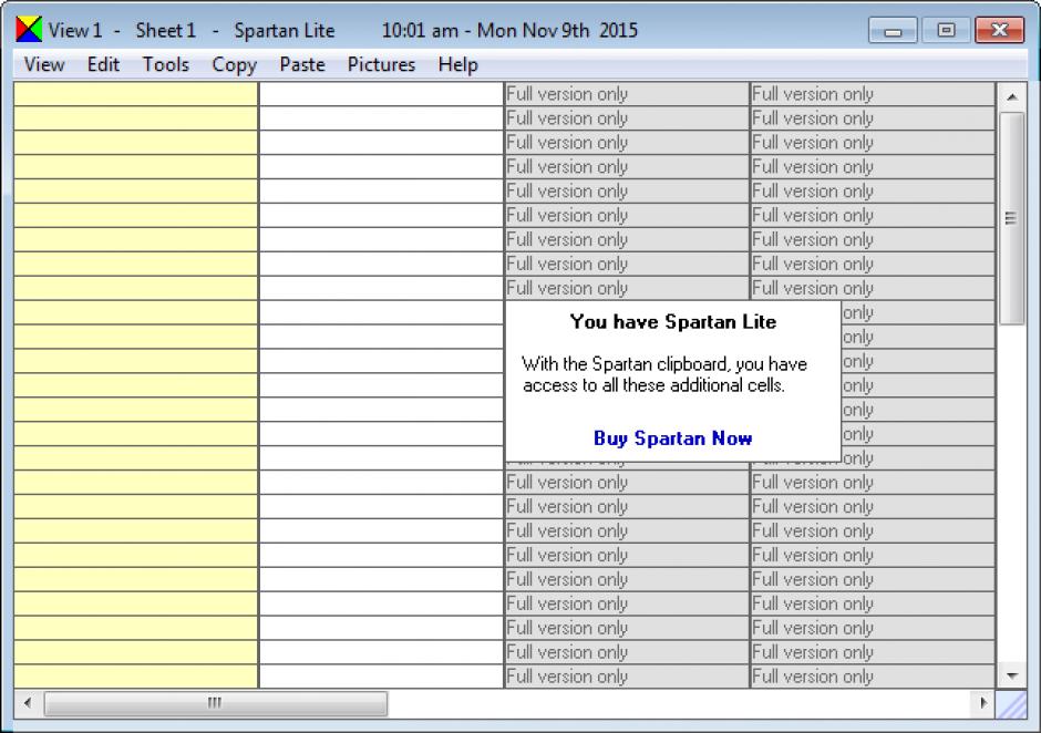 screenshot of program